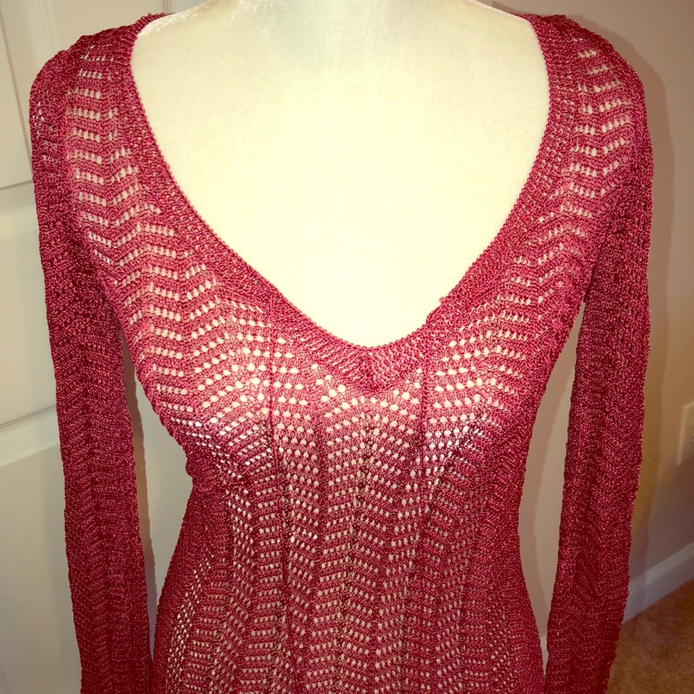 Sheer crotchet-like cover up / top